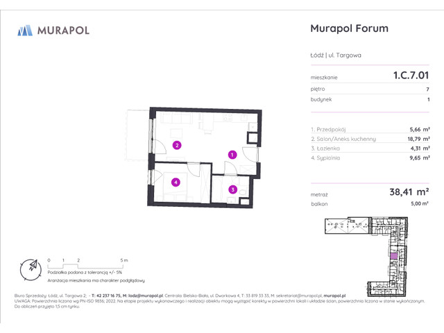 Mieszkanie w inwestycji Murapol Forum, symbol 1.C.7.01 » nportal.pl