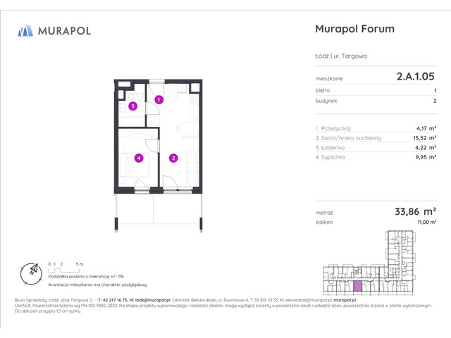 Mieszkanie w inwestycji Murapol Forum, symbol 2.A.1.05 » nportal.pl