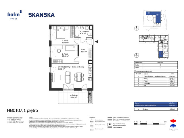 Mieszkanie w inwestycji Holm House, symbol HB0107 » nportal.pl