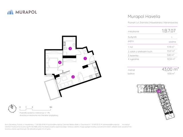 Mieszkanie w inwestycji Murapol Havelia, symbol 1.B.7.07 » nportal.pl