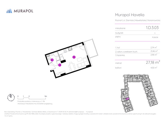 Mieszkanie w inwestycji Murapol Havelia, symbol 1.D.3.03 » nportal.pl