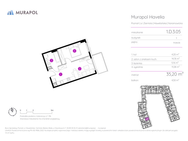 Mieszkanie w inwestycji Murapol Havelia, symbol 1.D.3.05 » nportal.pl