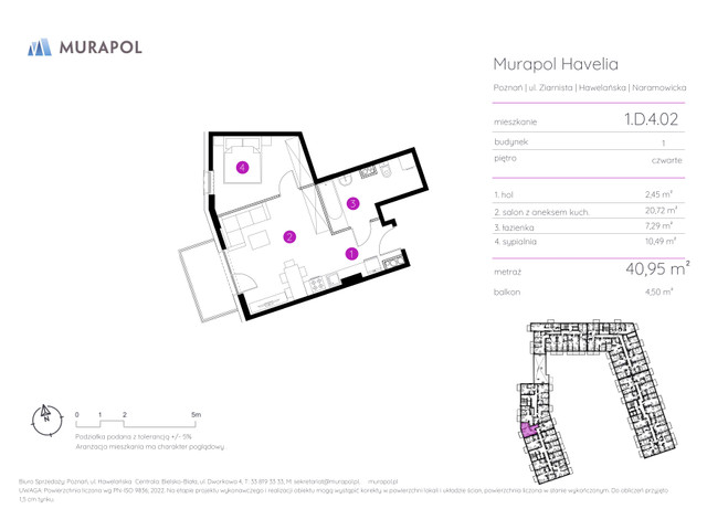 Mieszkanie w inwestycji Murapol Havelia, symbol 1.D.4.02 » nportal.pl