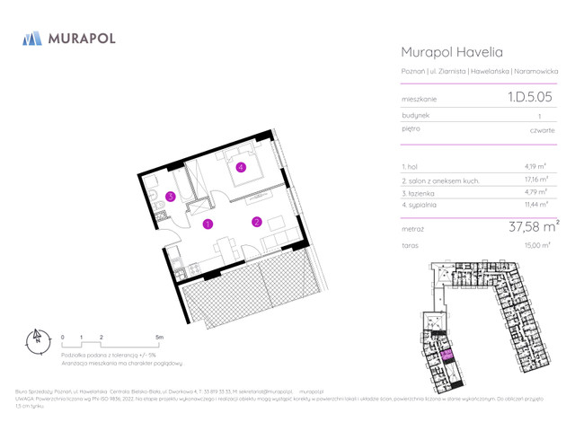 Mieszkanie w inwestycji Murapol Havelia, symbol 1.D.5.05 » nportal.pl