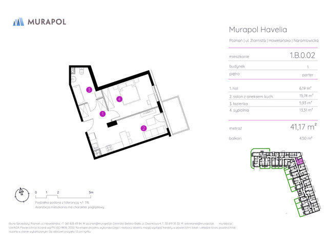 Mieszkanie w inwestycji Murapol Havelia, symbol 1.B.0.02 » nportal.pl