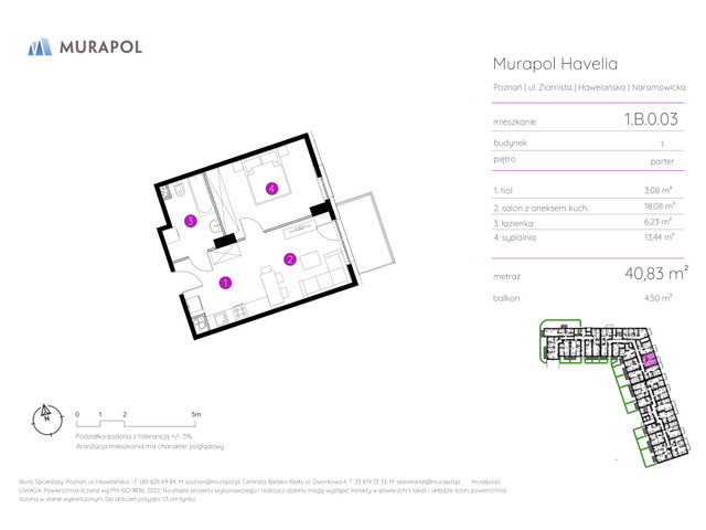Mieszkanie w inwestycji Murapol Havelia, symbol 1.B.0.03 » nportal.pl