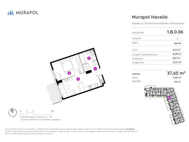 Mieszkanie w inwestycji Murapol Havelia, symbol 1.B.0.06 » nportal.pl