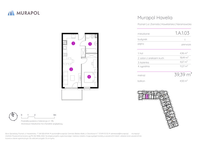 Mieszkanie w inwestycji Murapol Havelia, symbol 1.A.1.03 » nportal.pl