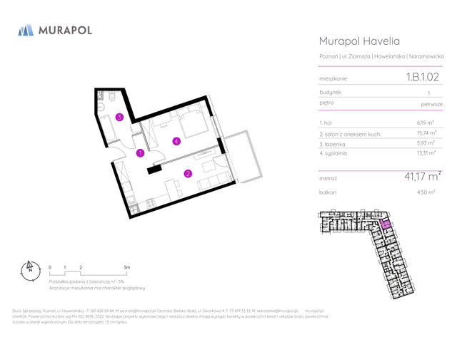 Mieszkanie w inwestycji Murapol Havelia, symbol 1.B.1.02 » nportal.pl