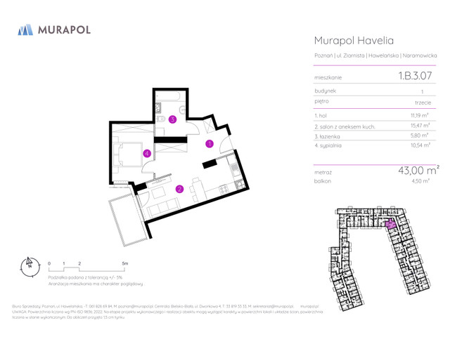 Mieszkanie w inwestycji Murapol Havelia, symbol 1.B.3.07 » nportal.pl