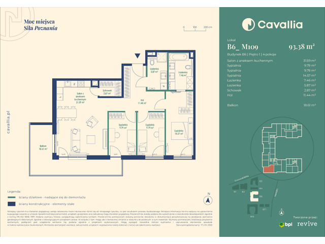 Mieszkanie w inwestycji Cavallia, symbol B6_M109 » nportal.pl