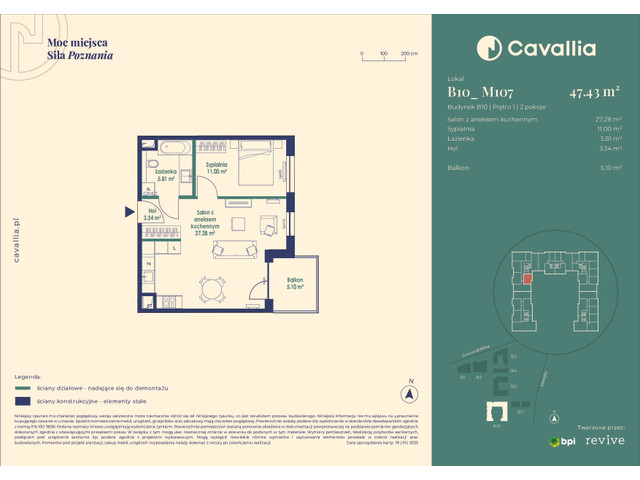 Mieszkanie w inwestycji Cavallia, symbol B10_M107 » nportal.pl