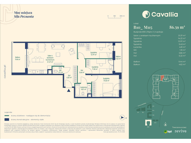 Mieszkanie w inwestycji Cavallia, symbol B10_M115 » nportal.pl