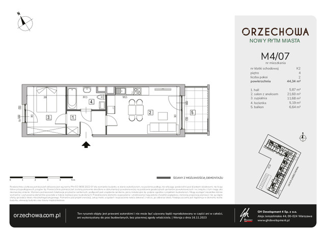Mieszkanie w inwestycji Orzechowa, symbol M4/07 » nportal.pl