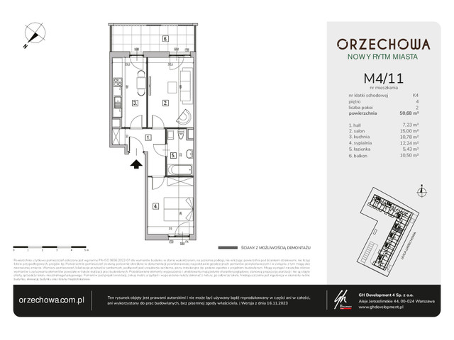 Mieszkanie w inwestycji Orzechowa, symbol M4/11 » nportal.pl