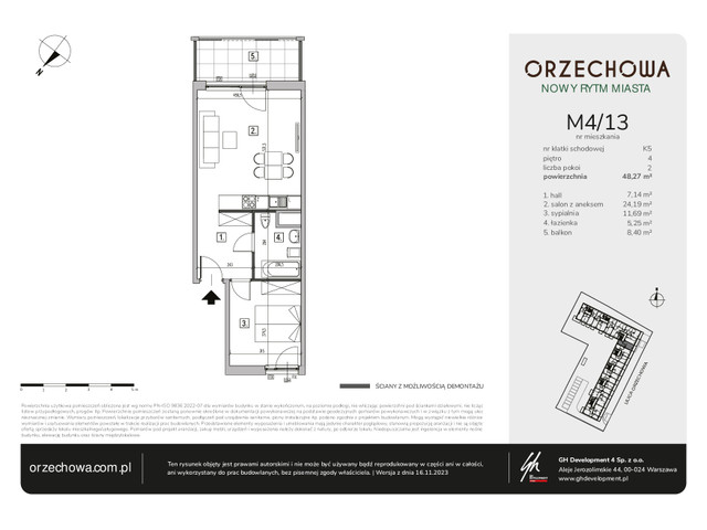 Mieszkanie w inwestycji Orzechowa, symbol M4/13 » nportal.pl