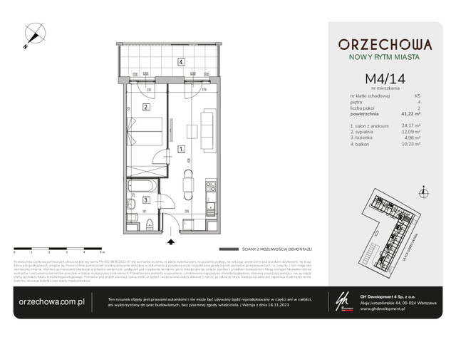 Mieszkanie w inwestycji Orzechowa, symbol M4/14 » nportal.pl