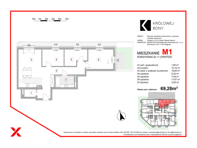 Mieszkanie w inwestycji KRÓLOWEJ BONY, symbol M1 » nportal.pl