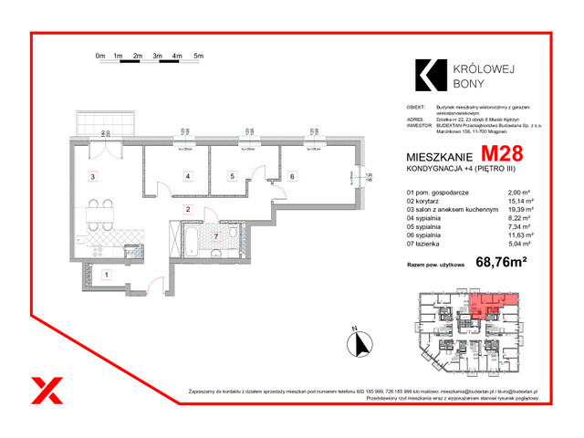 Mieszkanie w inwestycji KRÓLOWEJ BONY, symbol M28 » nportal.pl