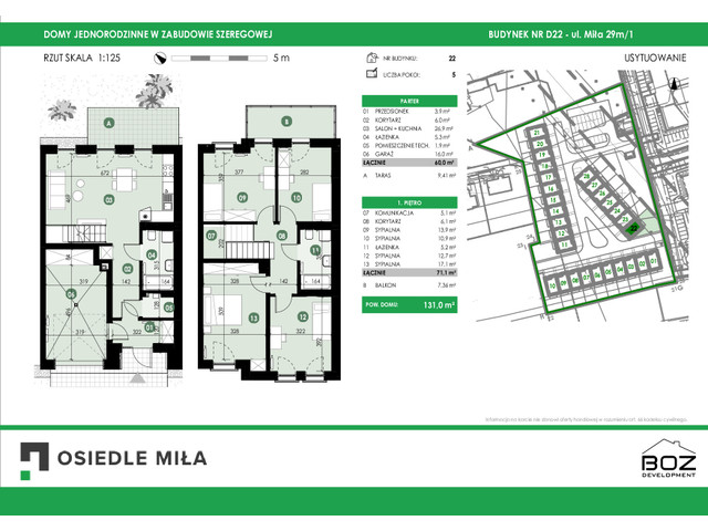 Dom w inwestycji Osiedle Miła - Szeregówki Etap II, symbol D22 » nportal.pl