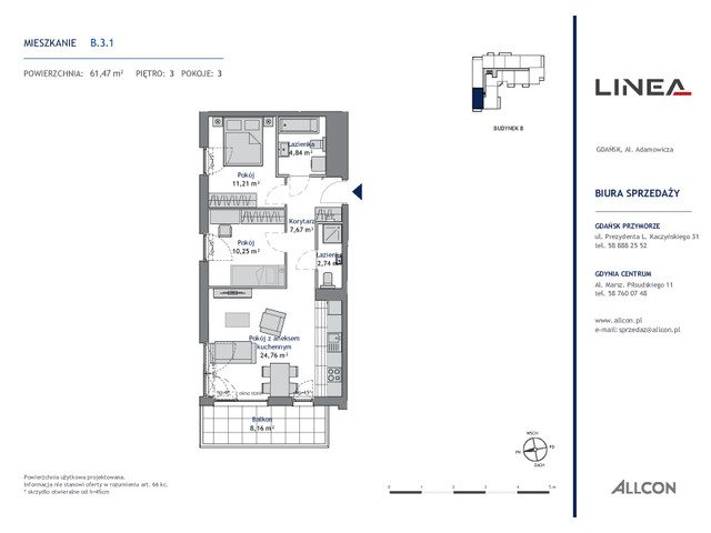 Mieszkanie w inwestycji LINEA, symbol B.3.1 » nportal.pl