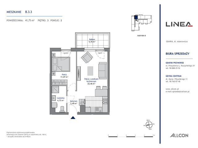 Mieszkanie w inwestycji LINEA, symbol B.3.3 » nportal.pl
