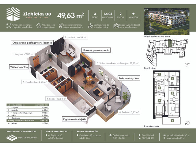 Mieszkanie w inwestycji Ziębicka 30, symbol 1.4.04 » nportal.pl