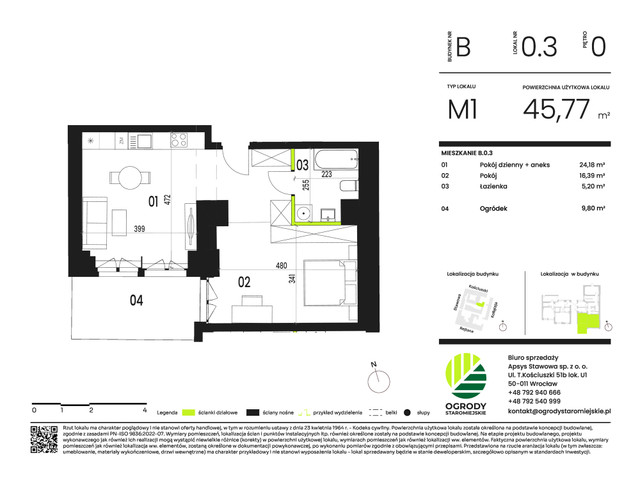 Mieszkanie w inwestycji Ogrody Staromiejskie, symbol B.0.3 » nportal.pl