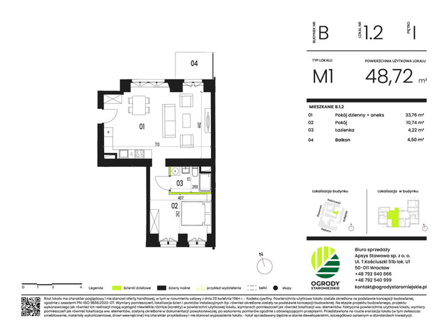 Mieszkanie w inwestycji Ogrody Staromiejskie, symbol B.1.2 » nportal.pl