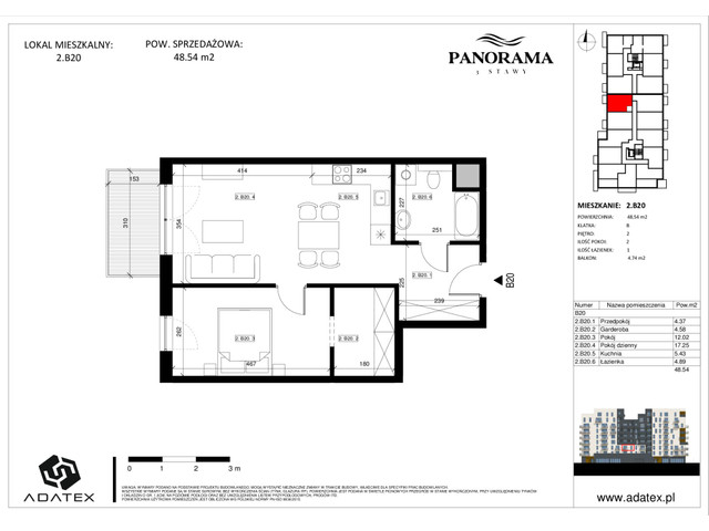 Mieszkanie w inwestycji Panorama 3 Stawy, symbol 2.B20 » nportal.pl
