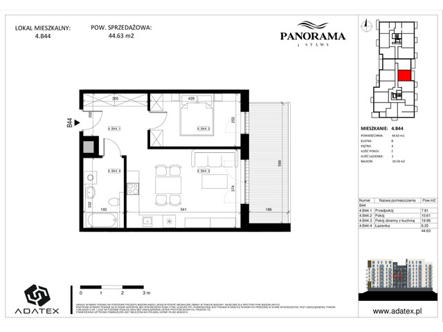 Mieszkanie w inwestycji Panorama 3 Stawy, symbol 4.B44 » nportal.pl