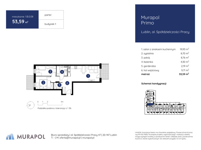 Mieszkanie w inwestycji Murapol Primo, symbol 1.B.0.08 » nportal.pl