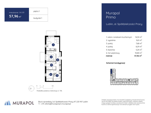 Mieszkanie w inwestycji Murapol Primo, symbol 1.A.1.01 » nportal.pl