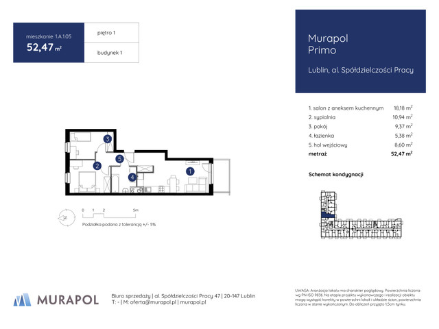 Mieszkanie w inwestycji Murapol Primo, symbol 1.A.1.05 » nportal.pl