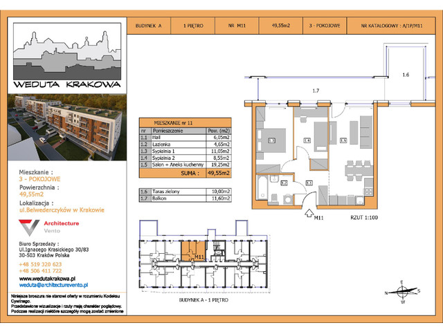 Mieszkanie w inwestycji Weduta Krakowa, symbol M11 » nportal.pl