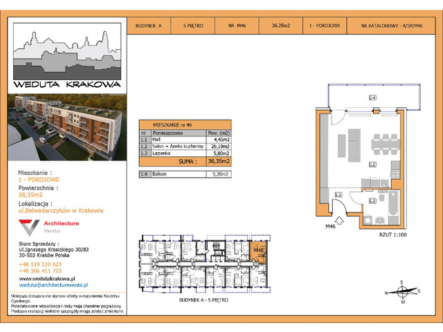 Mieszkanie w inwestycji Weduta Krakowa, symbol M46 » nportal.pl