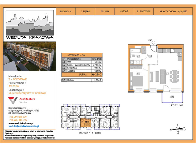 Mieszkanie w inwestycji Weduta Krakowa, symbol M50 » nportal.pl