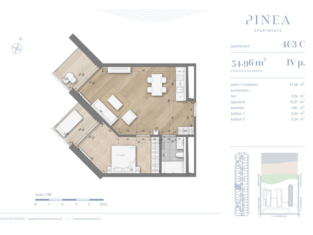 Mieszkanie w inwestycji PINEA Apartments | Apartamenty tuż pr..., budynek PINEA/ apartament tuż przy plaży, gotowy do odbioru, symbol 403 » nportal.pl