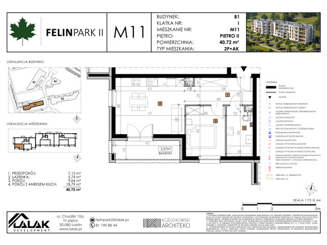 Mieszkanie w inwestycji Felin Park II, budynek Rezerwacja, symbol B1_M11/I » nportal.pl