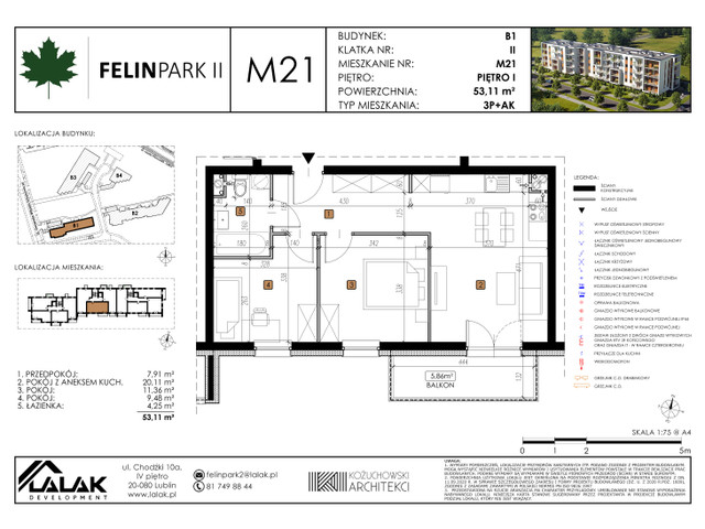 Mieszkanie w inwestycji Felin Park II, budynek Promocja, symbol B1_M21/I » nportal.pl