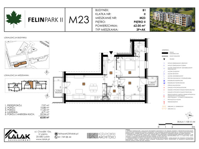 Mieszkanie w inwestycji Felin Park II, budynek Promocja, symbol B1_M23/I » nportal.pl