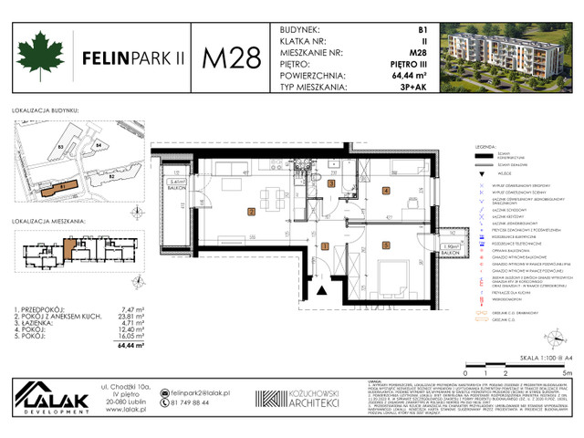 Mieszkanie w inwestycji Felin Park II, budynek Promocja, symbol B1_M28/I » nportal.pl