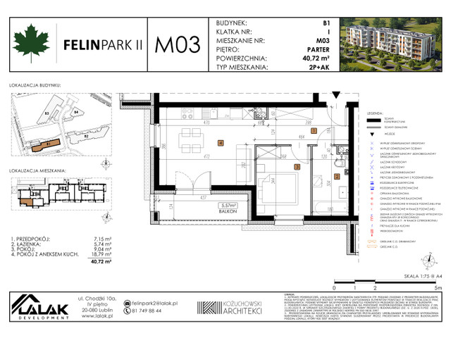 Mieszkanie w inwestycji Felin Park II, budynek Promocja, symbol B1_M3/P » nportal.pl