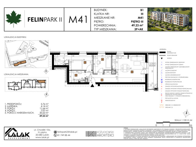 Mieszkanie w inwestycji Felin Park II, symbol B1_M41/I » nportal.pl