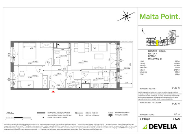 Mieszkanie w inwestycji Malta Point - Horizon i Zephir, symbol MP3-Horizon-LM-3A27 » nportal.pl