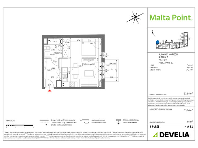 Mieszkanie w inwestycji Malta Point - Horizon i Zephir, symbol MP3-Horizon-LM-4A31 » nportal.pl