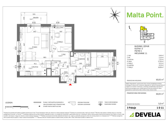 Mieszkanie w inwestycji Malta Point - Horizon i Zephir, symbol MP3-Zephir-LM-1D11 » nportal.pl