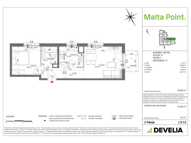 Mieszkanie w inwestycji Malta Point - Horizon i Zephir, symbol MP3-Zephir-LM-1D13 » nportal.pl