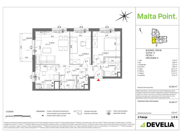 Mieszkanie w inwestycji Malta Point - Horizon i Zephir, symbol MP3-Zephir-LM-1D9 » nportal.pl
