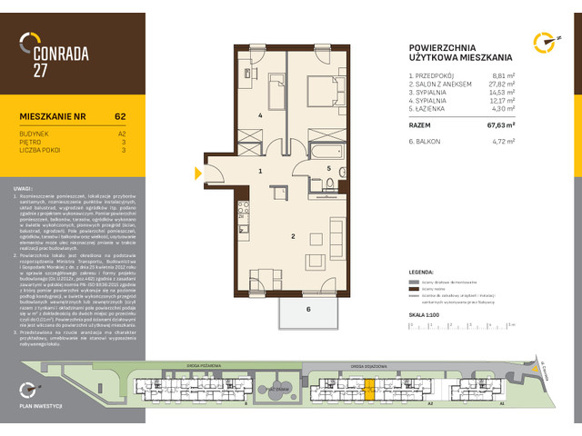 Mieszkanie w inwestycji Conrada 27, symbol C27-LM-A2-62 » nportal.pl